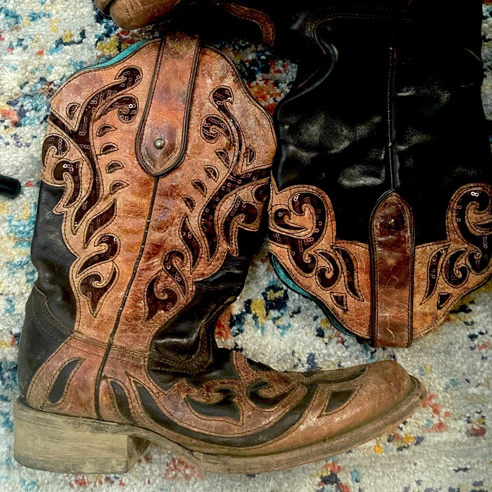 Corral square toed cowgirl boots